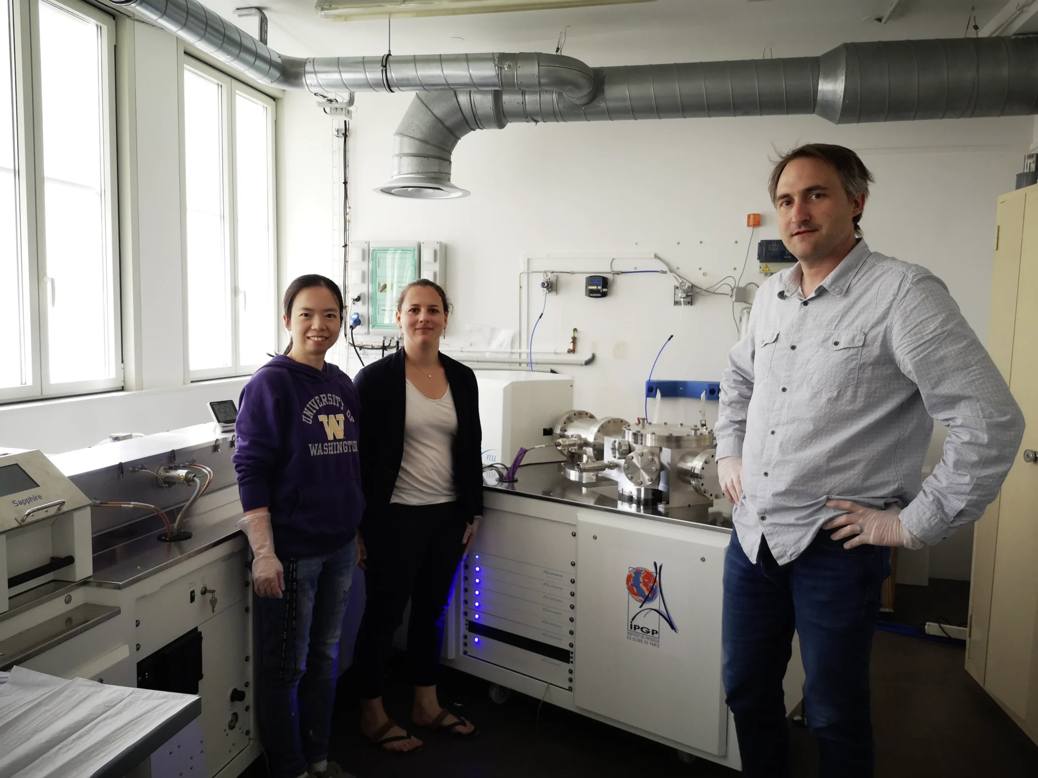 Proudly posing in front of the Nu Sapphire spectrometer