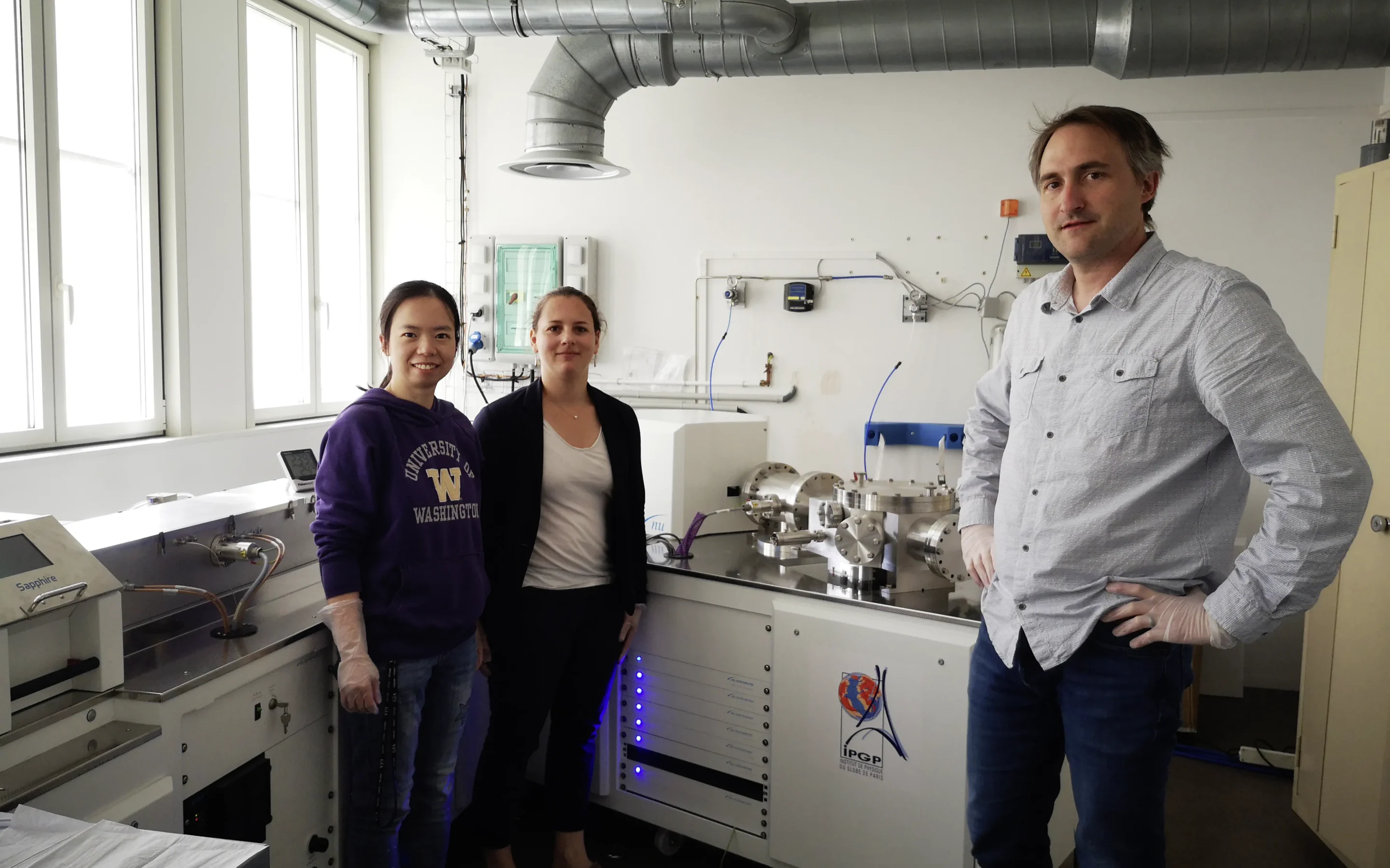 Proudly posing in front of the Nu Sapphire spectrometer